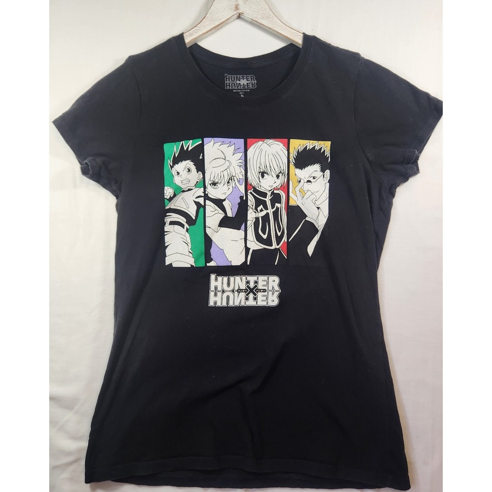 Hunter x Hunter Anime Graphic T-Shirt Black XL fits med Gon Killua Nen Chart